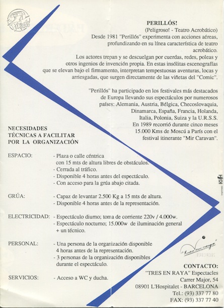 Circ Perillós - Fitxa tècnica, "IÉs aquest ocell una rulot?" 1991