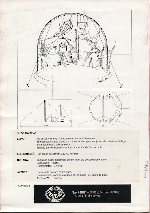 Circ Perillós "Volátil" Ficha técnica - croquis Jordi Borrell
