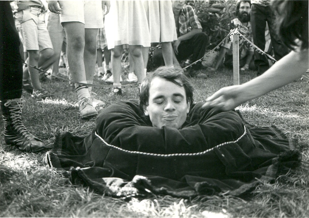 Oriol Boixader: “Cap Parlant”, Fira de Fenòmens, Festes de La Mercè 1983. Pça Catalunya, Barcelona.