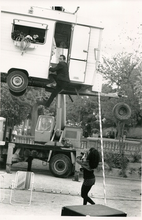 Circ Perillós, La rulot - Jordi Borrell i Adelaida Frías - Barcelona 23 abril 91 (Foto Estournet)