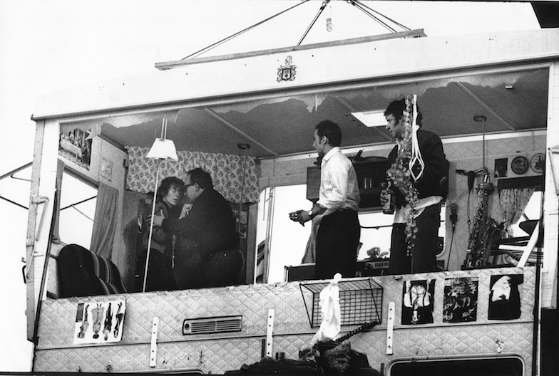 Circ Perillós, La rulot - Adelaida Frías, Pep Vila, Jordi Borrell, i Pep Castells - Barcelona 23 abril 91 (Foto Estournet)
